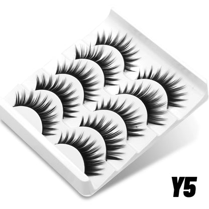 GROINNEYA 5 Pairs Mink Lashes, Faux Eyelashes, Dramatic Volume, Eyelash Extensions for Makeup