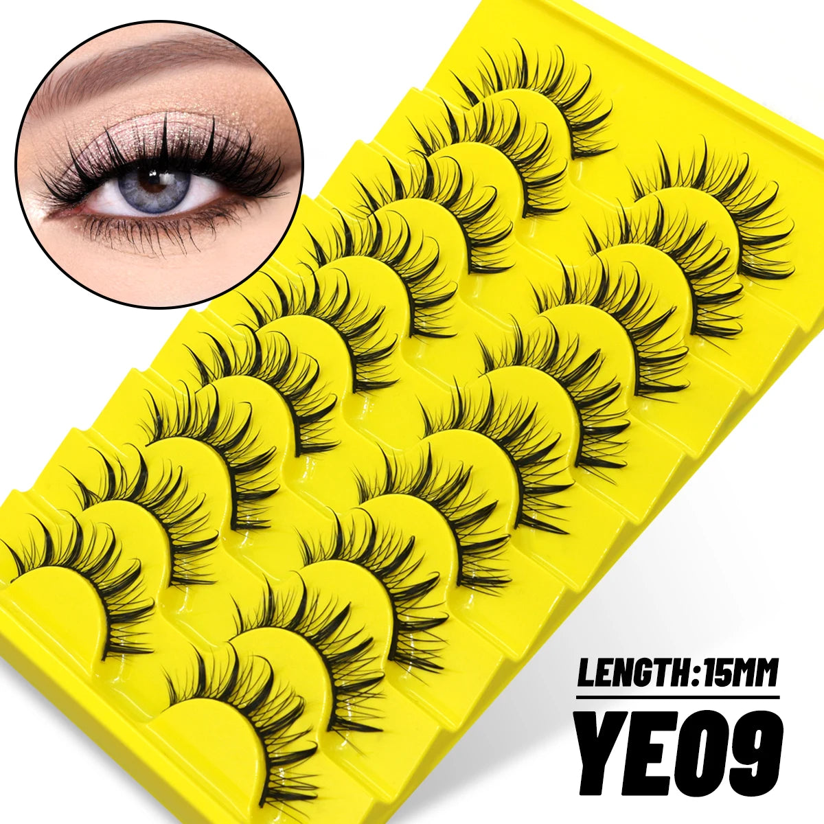 GROINNEYA 5/7/9 Pairs Eyelashes Faux Mink Eyelashes Extension Natural False Eyelashes 3D Wispy Lashes Manga Lashes