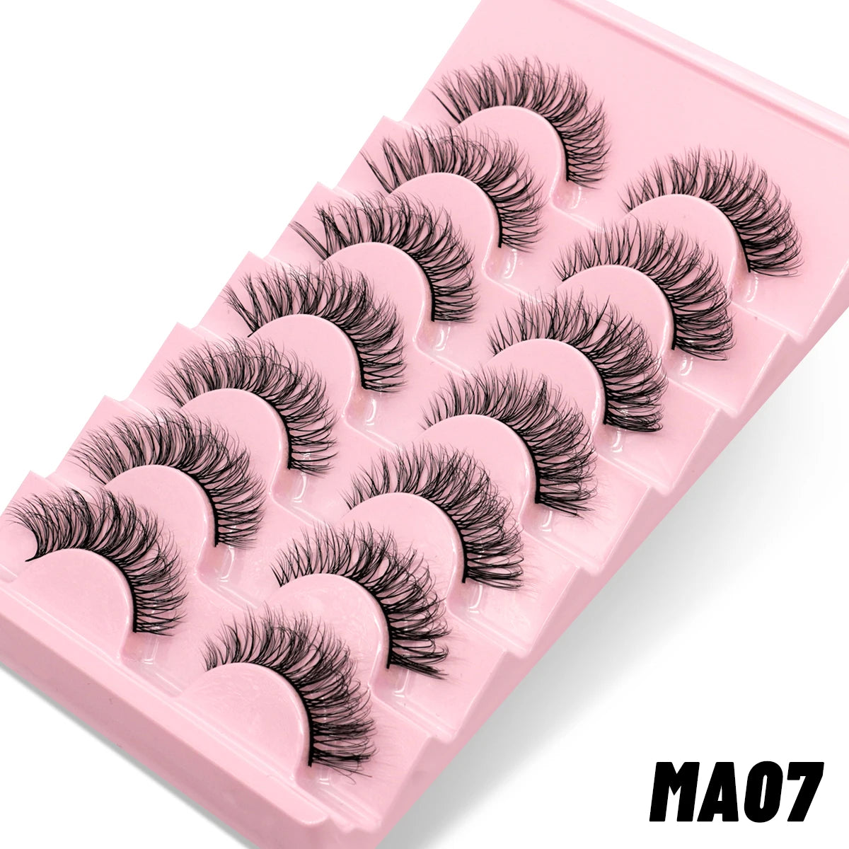 GROINNEYA 5/7 Pairs 3D Fluffy Manga Lashes, Wispy Natural Extension Look