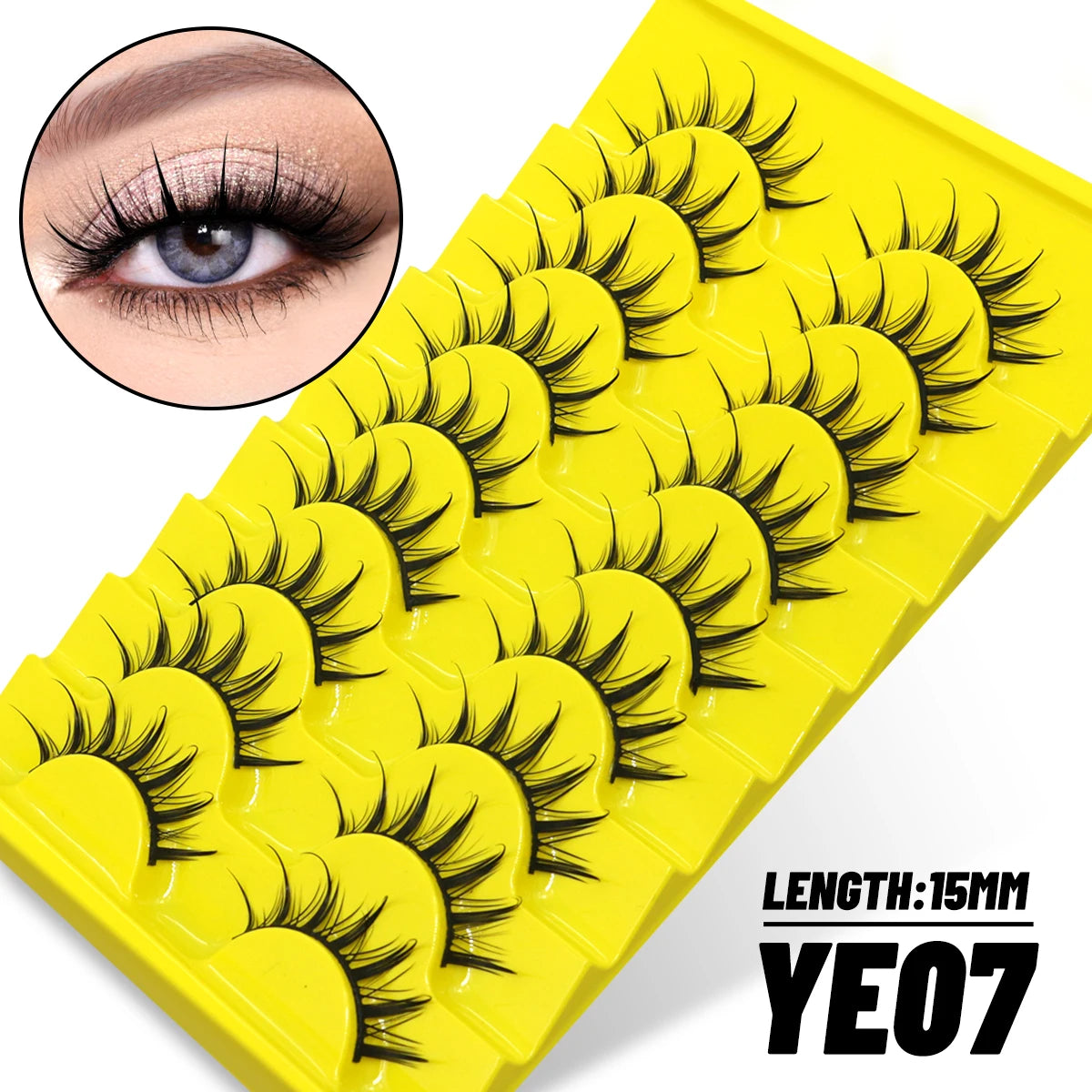 GROINNEYA 5/7/9 Pairs Eyelashes Faux Mink Eyelashes Extension Natural False Eyelashes 3D Wispy Lashes Manga Lashes