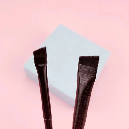 2PCS Eyebrow Contour & Eyeliner Brush Set - Small Angle Makeup Accessory