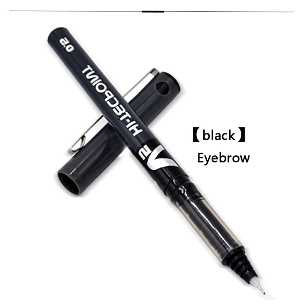 1P Temporary Tattoo Microblading Marker Pen - Waterproof Skin Scribe for Eyebrow & Lip