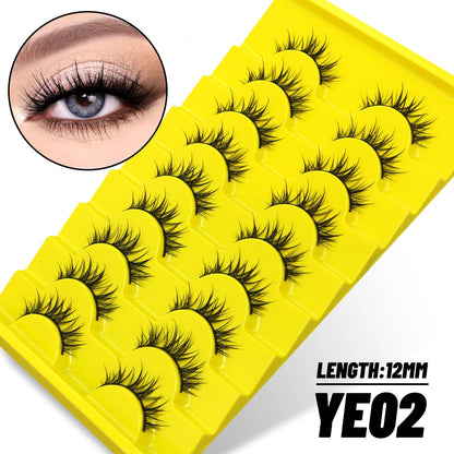 GROINNEYA 5/7/9 Pairs Eyelashes Faux Mink Eyelashes Extension Natural False Eyelashes 3D Wispy Lashes Manga Lashes