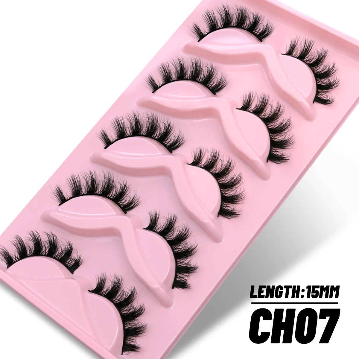 GROINNEYA 3D Natural Eyelashes, 5/10 Pairs, Fluffy Wispy, Cross, Cat Eye Lash Extensions Makeup