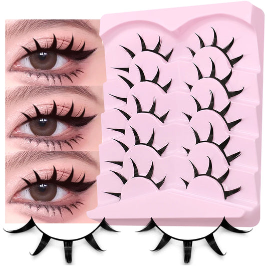 GROINNEYA Manga 3D Mink Lashes, Soft Cross Wispy, Natural False Eyelashes, Eyelash Extensions