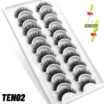 GROINNEYA 3D Fluffy Faux Mink Lashes, Dramatic Volume, Natural Extension Look