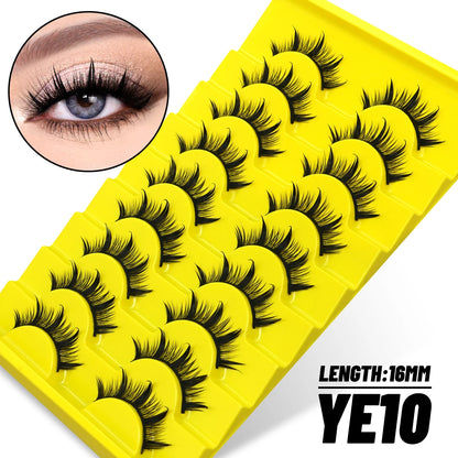 GROINNEYA 5/7/9 Pairs Eyelashes Faux Mink Eyelashes Extension Natural False Eyelashes 3D Wispy Lashes Manga Lashes