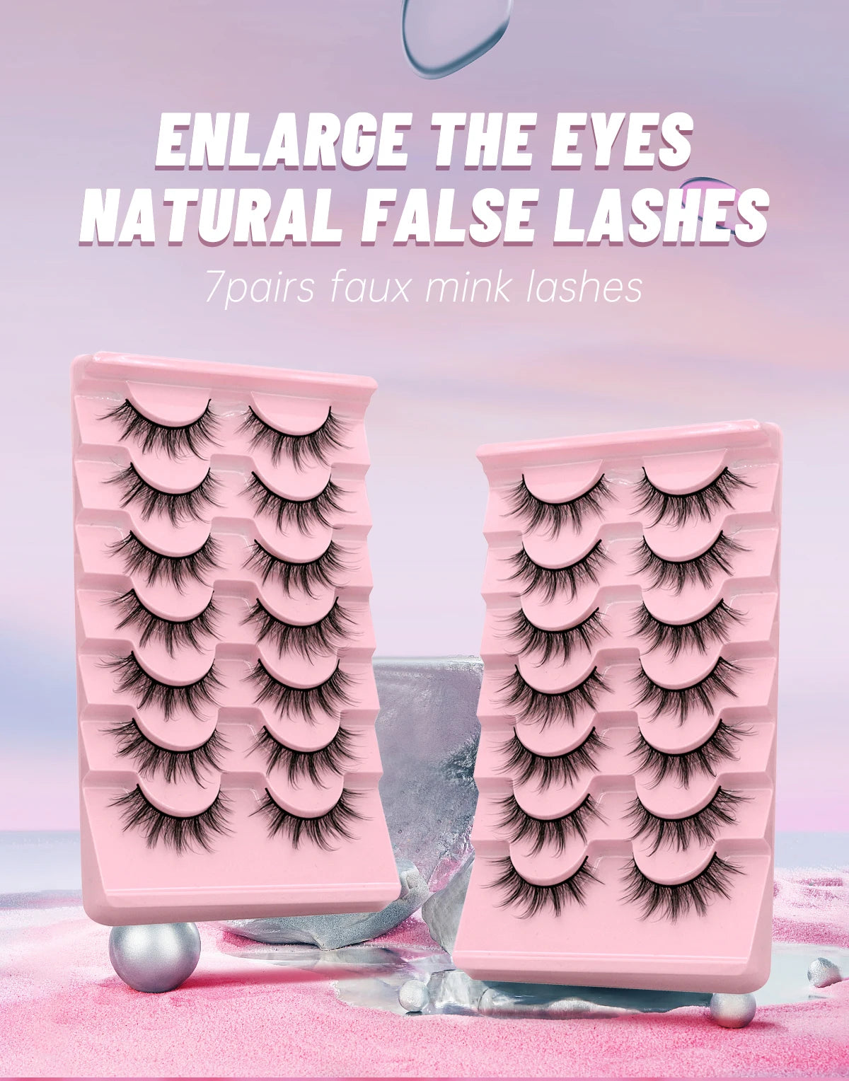 GROINNEYA 5/7 Pairs 3D Fluffy Manga Lashes, Wispy Natural Extension Look