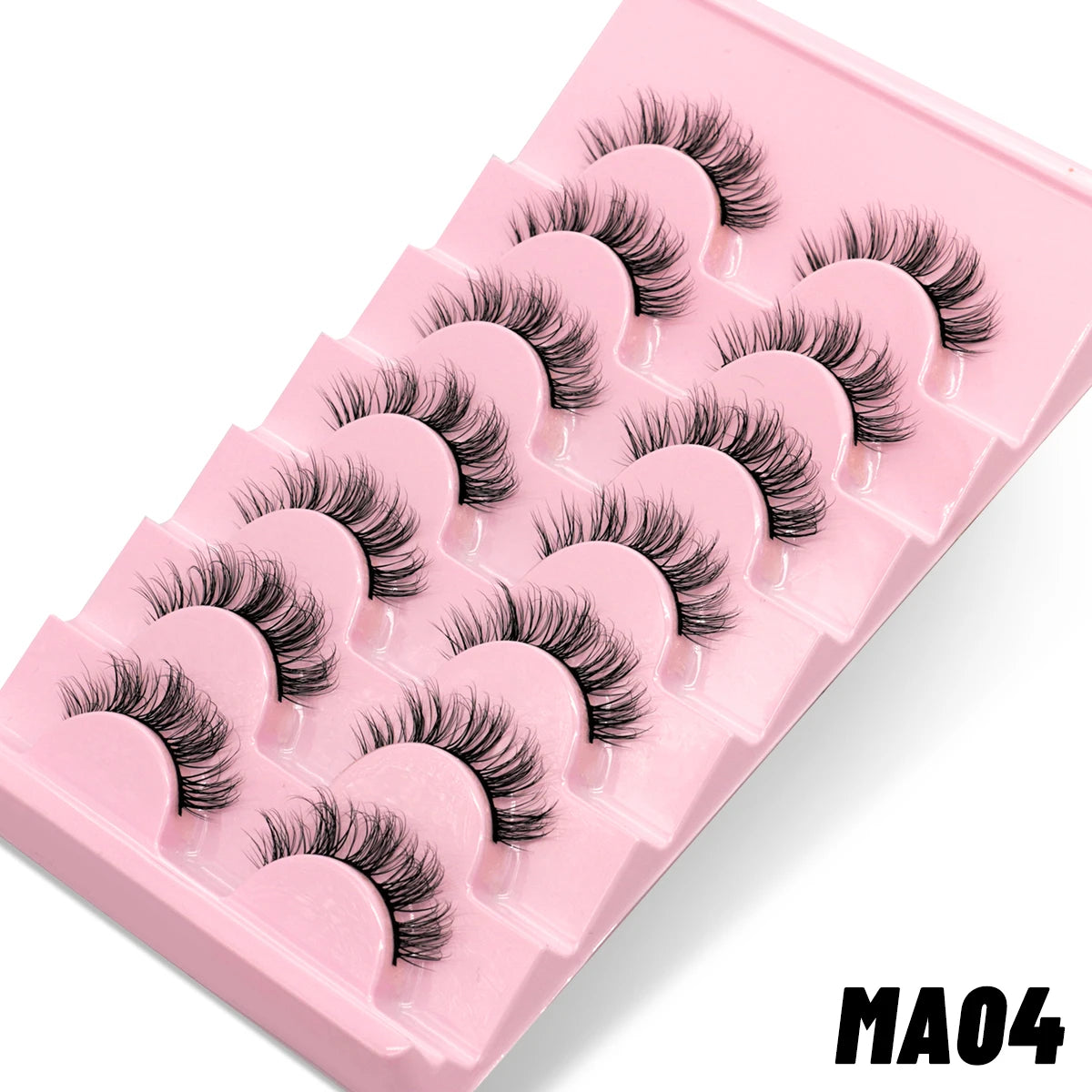 GROINNEYA 5/10 Pairs Natural False Eyelashes, Manga 3D Faux Mink, Soft Winged, Realistic Extensions