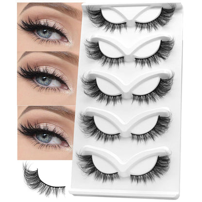 GROINNEYA Colorful False Eyelashes Cat Eye Lashes 3D Faux Mink Fluffy Eyelashes Russian Natural Thick Fluffy Lashes