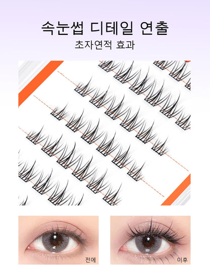 GROINNEYA DIY Manga Cluster Lashes, Anime Effect, Natural Look, Large Capacity