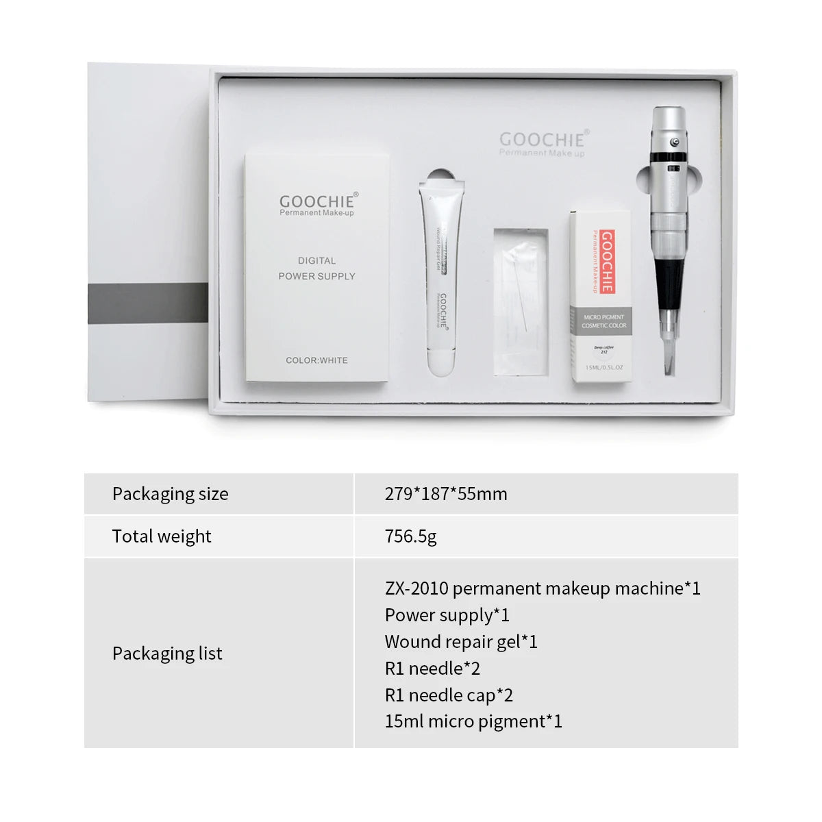 GOOCHIE 2010 Low Noise 7 Speed Permanent Eyebrow Makeup Machine Rotary Tattoo Pen