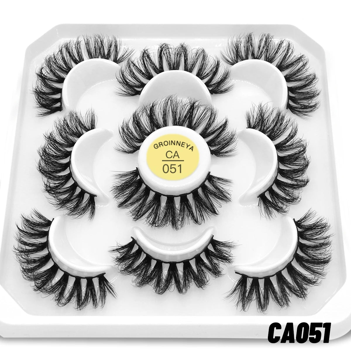 GROINNEYA 5/7 Pairs 3D Fluffy Manga Lashes, Wispy Natural Extension Look