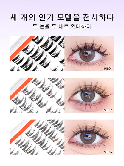 GROINNEYA DIY Manga Cluster Lashes, Anime Effect, Natural Look, Large Capacity