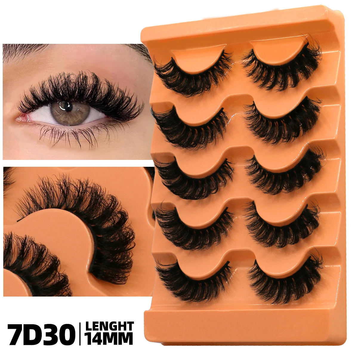 GROINNEYA Fluffy 8D Volume Mink Eyelashes, Soft Dramatic Wispy Lashes, Makeup Faux Cils