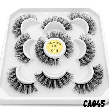 GROINNEYA 5/7 Pairs 3D Fluffy Manga Lashes, Wispy Natural Extension Look