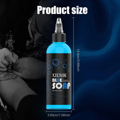 UINK Tattoo Blue Soap 120ml with Foaming Pot - Cleaning Tool for Artists & Beginners