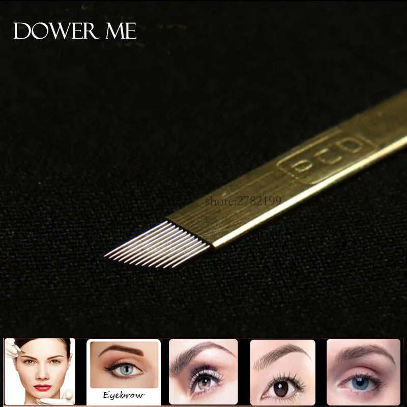 50PCS PCD Microblading Needles - Eyebrow & Lip PMU Blades for Tebori Tattoo