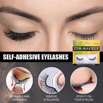 34-Piece Reusable Self-Adhesive Eyelashes, Glue-Free, Hypoallergenic, False Lash Makeup Tools