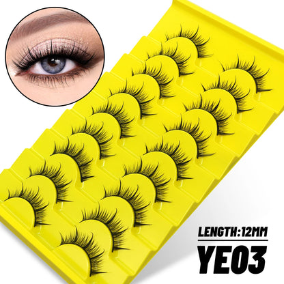 GROINNEYA 5/7/9 Pairs Eyelashes Faux Mink Eyelashes Extension Natural False Eyelashes 3D Wispy Lashes Manga Lashes