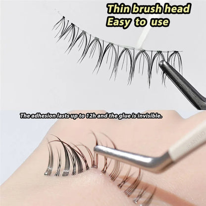 Waterproof Eyelash Glue, Quick-Dry Adhesive, False Lashes with Tweezers, Clear Extension Glue