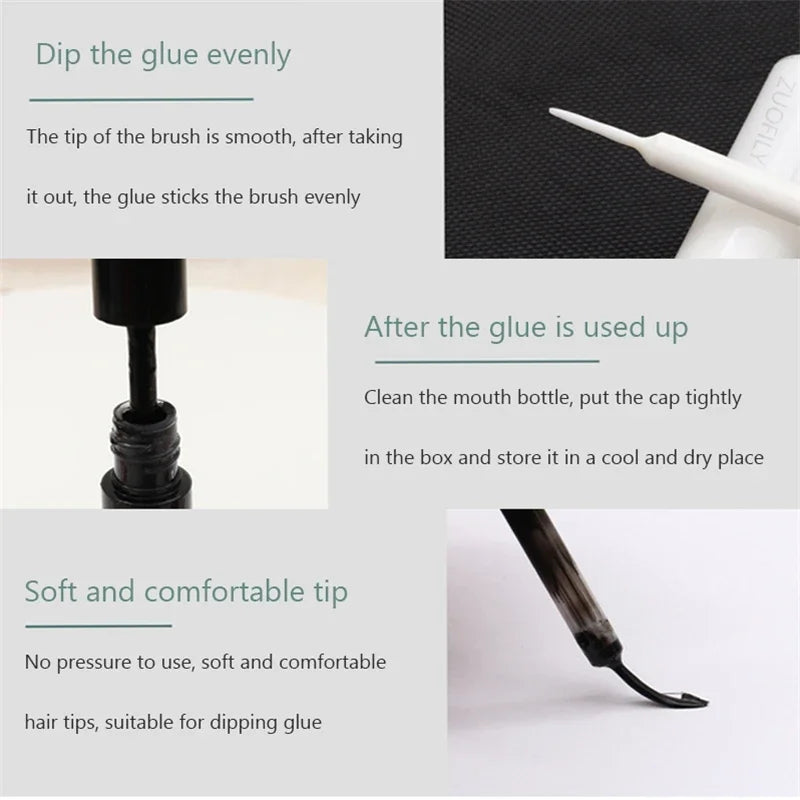 5ml Eyelash Extension Glue, Quick-Dry, Long-Lasting, Black/Clear/White, No-Irritation Adhesive