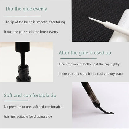 5ml Eyelash Extension Glue, Quick-Dry, Long-Lasting, Black/Clear/White, No-Irritation Adhesive