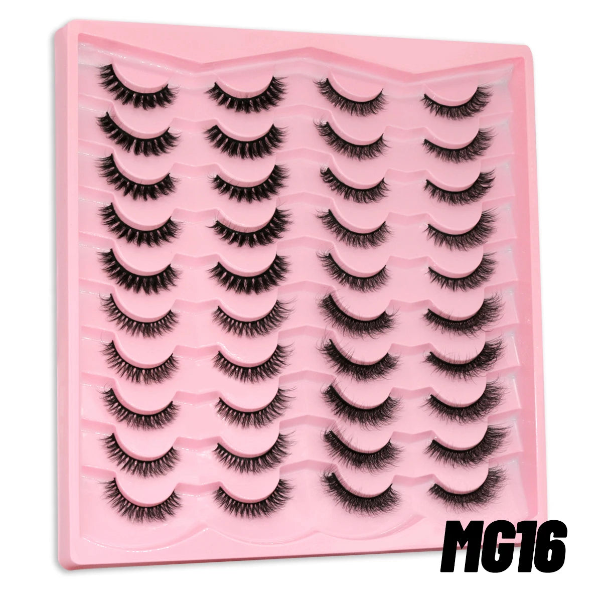 GROINNEYA 5/20 Pairs Russian Strip Lashes, DD Curl, Natural Lashes, 4 Styles, Eyelash Extensions