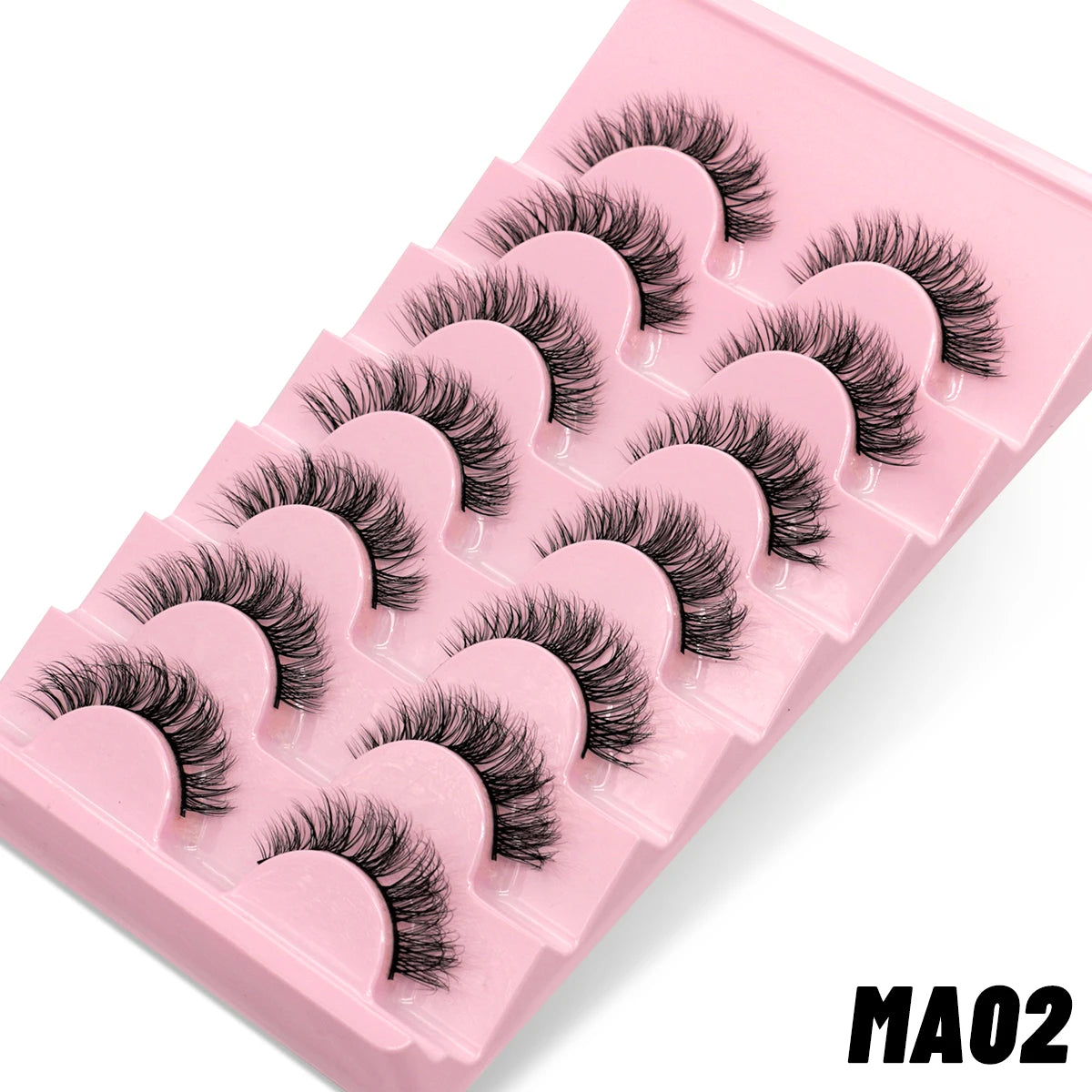 GROINNEYA 5/7/20 Pairs 3D Manga Lashes, Y2K Winged Cat Eye, Natural Extension Look