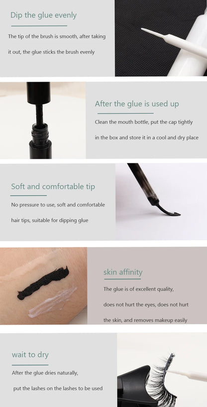 5ml Eyelash Extension Glue, Quick-Dry, Long-Lasting, Black/Clear/White, No-Irritation Adhesive