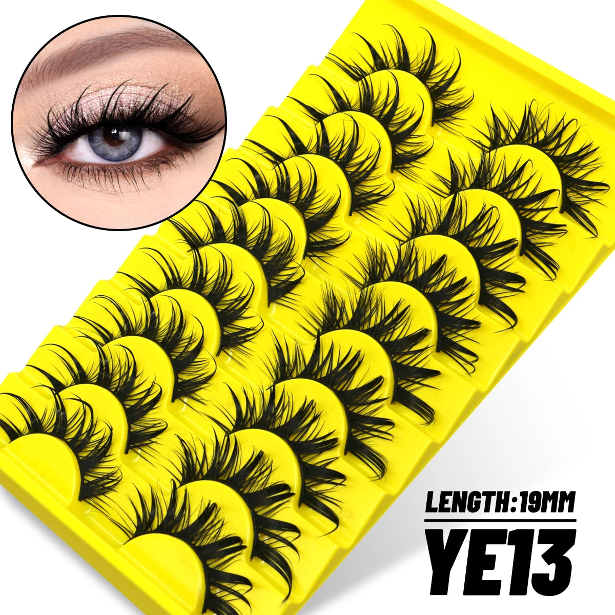 GROINNEYA 5/7/9 Pairs Eyelashes Faux Mink Eyelashes Extension Natural False Eyelashes 3D Wispy Lashes Manga Lashes