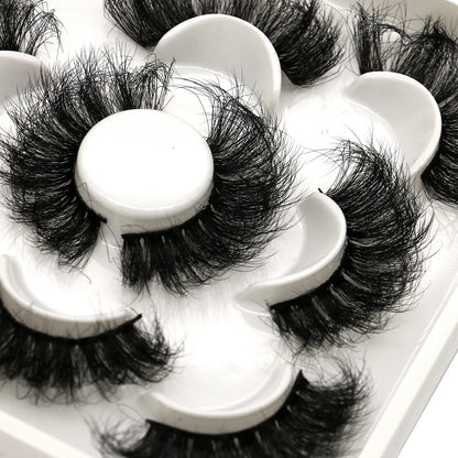 GROINNEYA 5 Pairs Mink Lashes, Faux Eyelashes, Dramatic Volume, Eyelash Extensions for Makeup