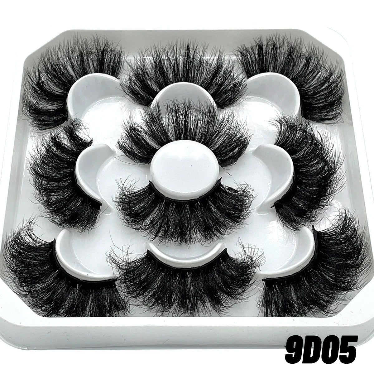 GROINNEYA 25mm 5 Pairs 3D Mink Lashes, Fluffy, Long, Thick, Natural False Eyelashes