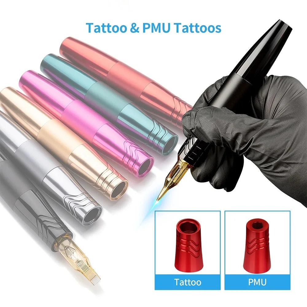 12000RPM Dual-Head Tattoo Rotary Pen - Coreless Motor for PMU, Body, Brows, Lips, Eyeliner