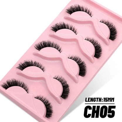 GROINNEYA 5/7/9 Pairs Eyelashes Faux Mink Eyelashes Extension Natural False Eyelashes 3D Wispy Lashes Manga Lashes