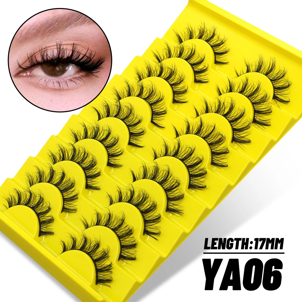 GROINNEYA 5/7/9 Pairs Eyelashes Faux Mink Eyelashes Extension Natural False Eyelashes 3D Wispy Lashes Manga Lashes