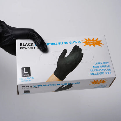 100Pcs Disposable Black/Blue Nitrile Tattoo Gloves - S/M/L/XL Sizes, Safety Glove