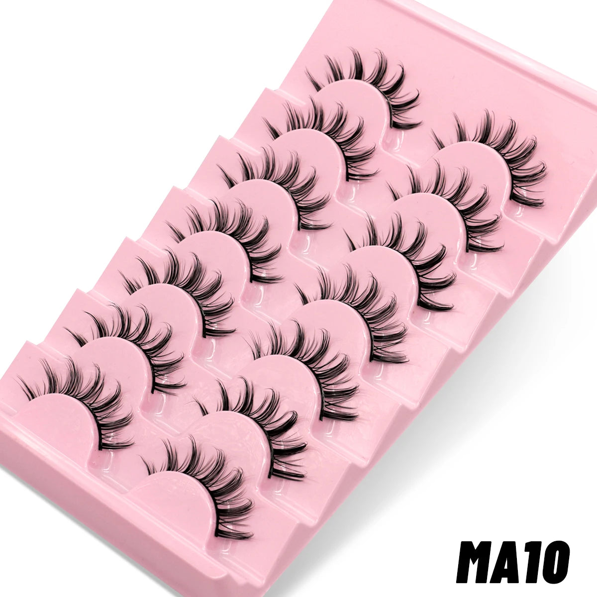 GROINNEYA 5/7/20 Pairs 3D Manga Lashes, Y2K Winged Cat Eye, Natural Extension Look