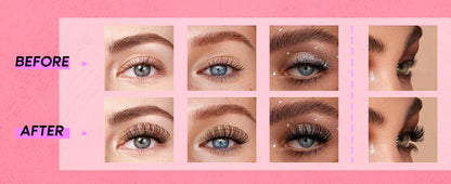 GROINNEYA 5/20 Pairs Russian Strip Lashes, DD Curl, Natural Lashes, 4 Styles, Eyelash Extensions