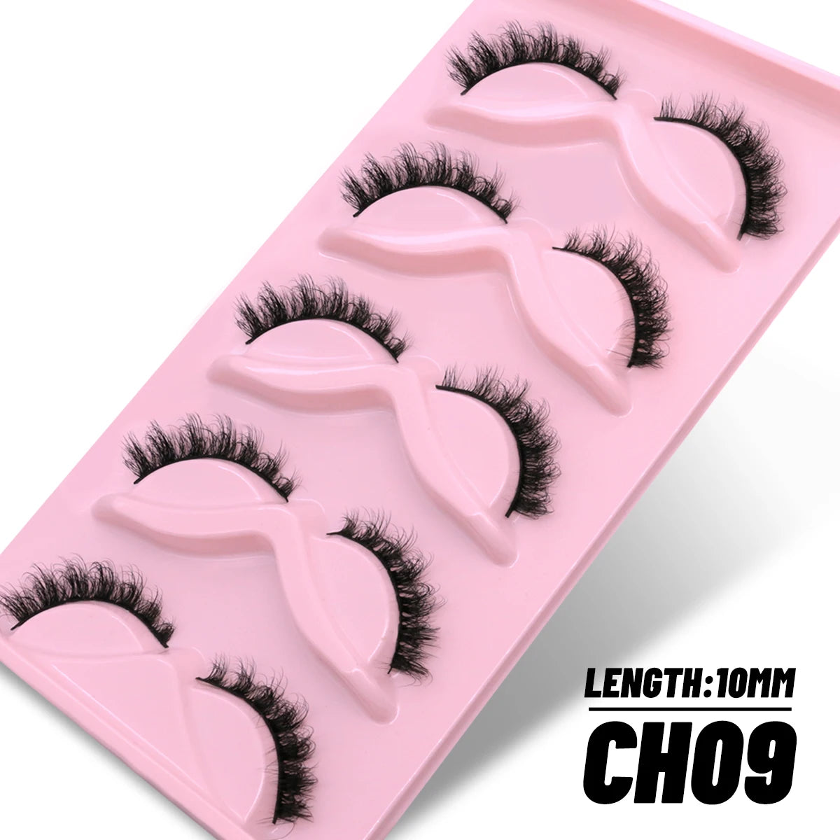 GROINNEYA 3D Natural Eyelashes, 5/10 Pairs, Fluffy Wispy, Cross, Cat Eye Lash Extensions Makeup