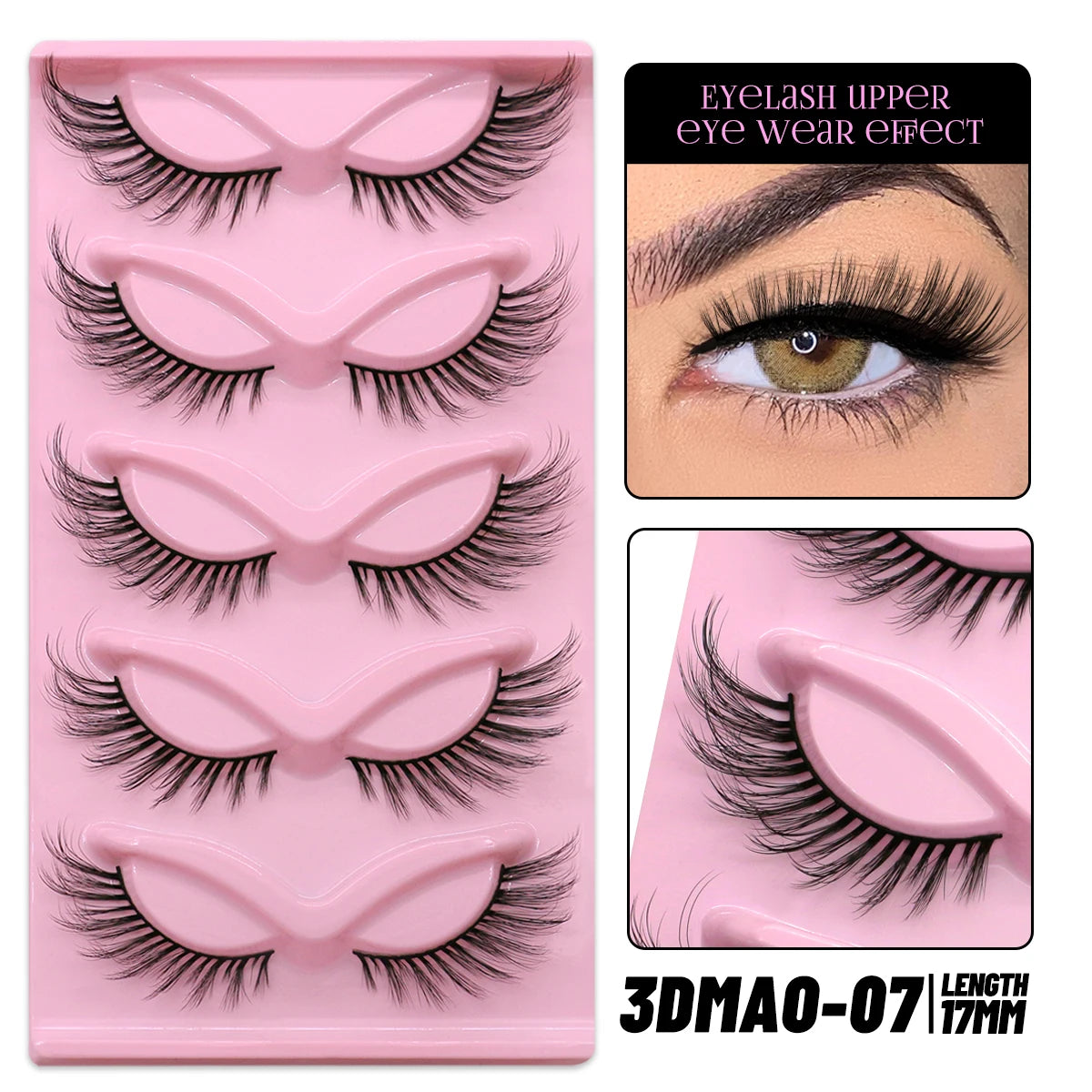 GROINNEYA Cat Eye Faux Mink Lashes, Winged End, Elongated, Natural Long Eyelash Extensions