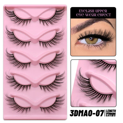 GROINNEYA Cat Eye Faux Mink Lashes, Winged End, Elongated, Natural Long Eyelash Extensions