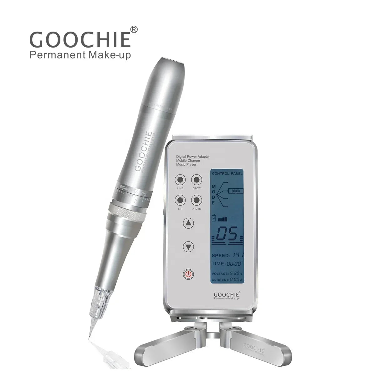 Goochie Cosmetic Tattoo Machine - Digital Rotary Kit for Permanent Makeup & Eyebrow Tattoo Pen