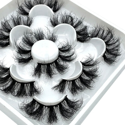 GROINNEYA 5 Pairs Mink Lashes, Faux Eyelashes, Dramatic Volume, Eyelash Extensions for Makeup