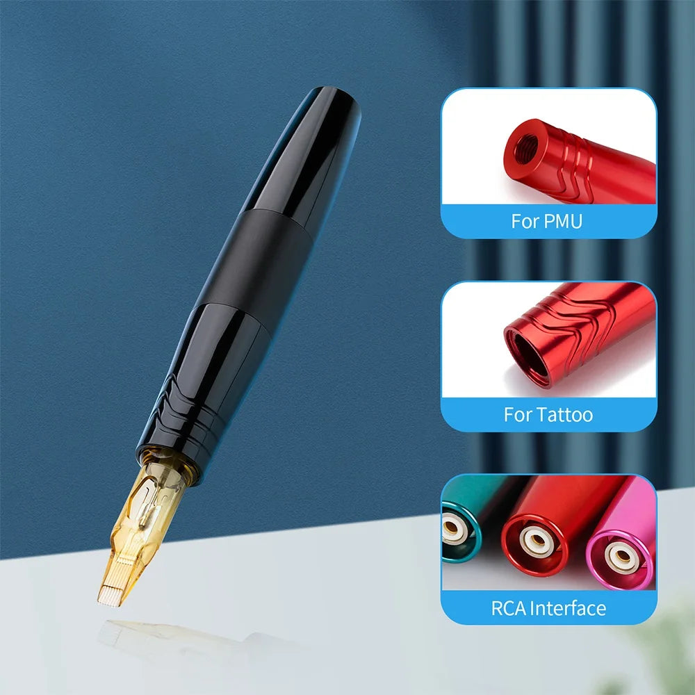 12000RPM Dual-Head Tattoo Rotary Pen - Coreless Motor for PMU, Body, Brows, Lips, Eyeliner