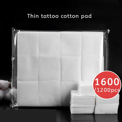 1600/1200PCS Disposable 5x6cm Cotton Pads - Soft Makeup Wipes for Tattoo & Nail Polish Removal