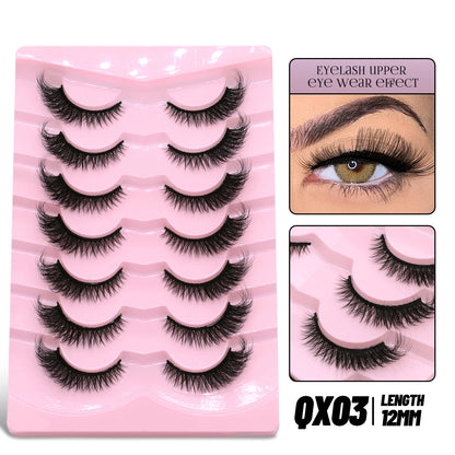 GROINNEYA Cat Eye Faux Mink Lashes, Winged End, Elongated, Natural Long Eyelash Extensions