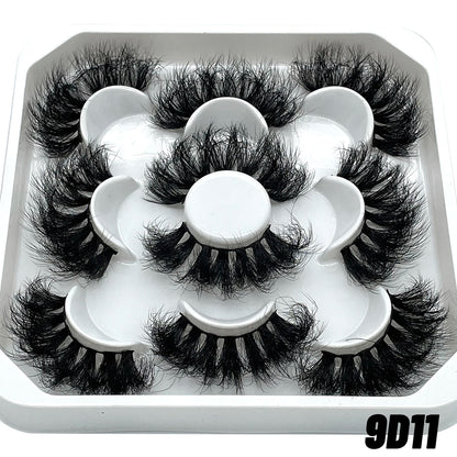 GROINNEYA 5 Pairs Mink Lashes, Faux Eyelashes, Dramatic Volume, Eyelash Extensions for Makeup