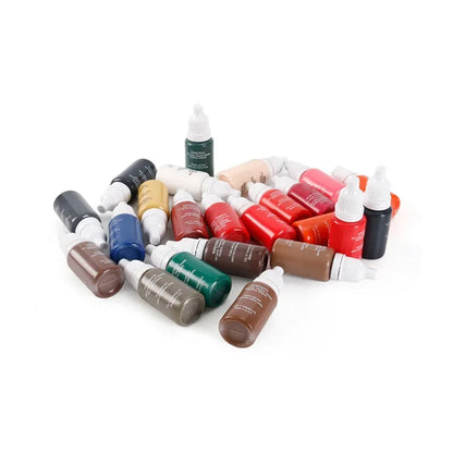 23-Color Permanent Makeup Pigments - Natural Eyebrow & Lip Tattoo Ink for Microblading