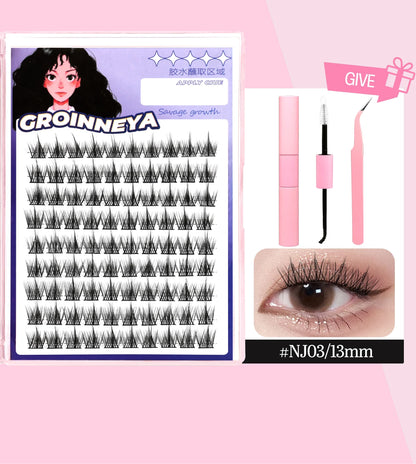 GROINNEYA Lash Clusters Kit False Eyelashes & Tools Lash Bond And Seal And Eyelash Tweezers DIY Lash Extension Kit Makeup